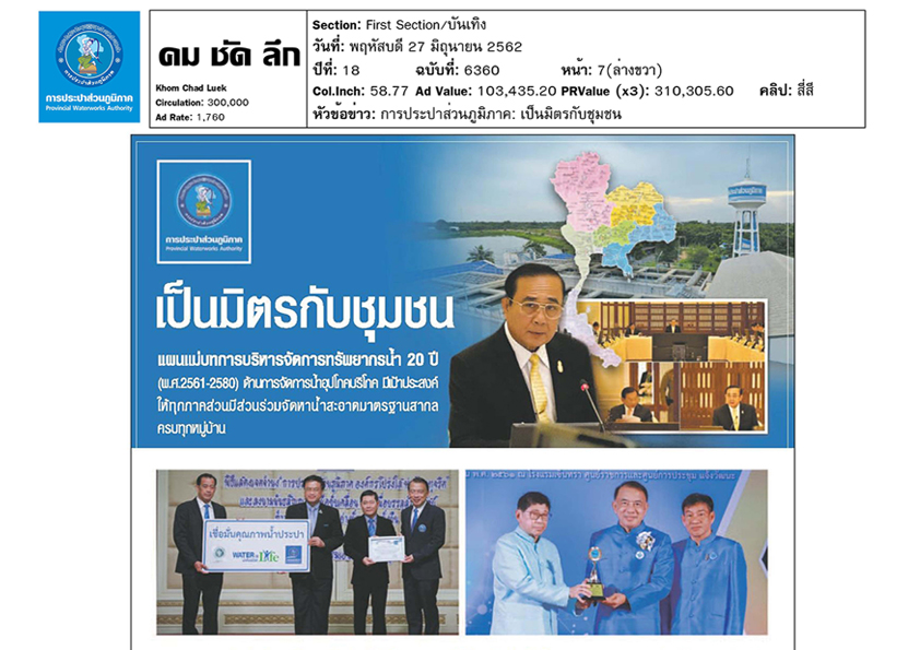 การประปาส่วนภูมิภาค เป็นมิตรกับชุมชน