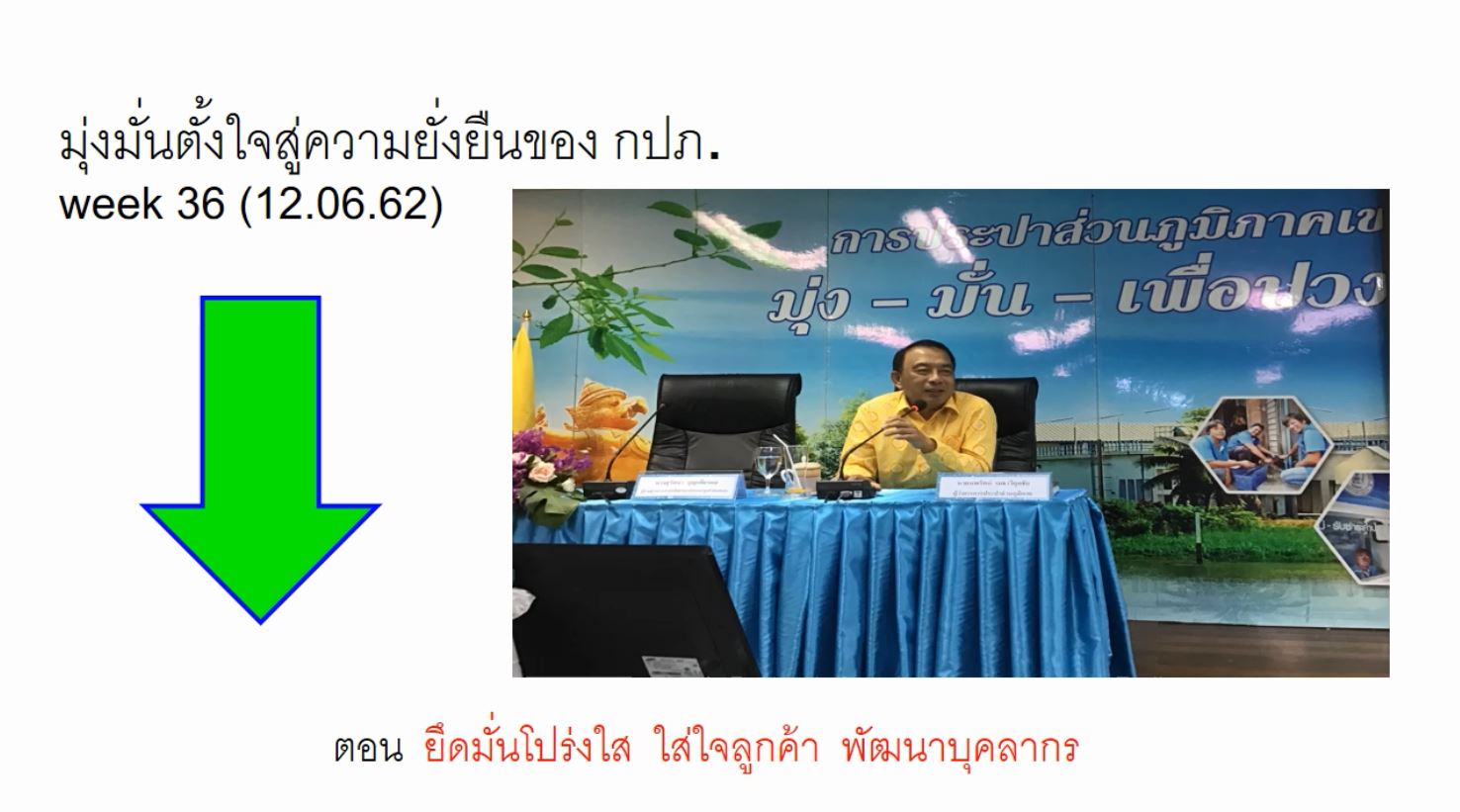 รายการ มุ่งมั่นตั้งใจสู่ความยั่งยืนของ กปภ. ตอน ยึดมั่นโปร่งใสใส่ใจลูกค้า พัฒนาบุคลากร