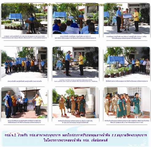 กปภ.ข.2 ร่วมกับ กปภ.สาขาพระพุทธบาท มอบใบประกาศรับรองคุณภาพน้ำดื่ม ร.ร.อนุบาลวัดพระพุทธบาท ในโครงการตรวจสอบน้ำดื่ม กปภ.เพื่อน้องคนดี