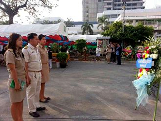 กปภ. สาขาสุพรรณบุรี ร่วมพิธีวางพวงมาลาเจ้าพระยายมราช บริเวณอนุสาวรีย์ท่าเจ้าพระยายมราช โรงพยาบาลเจ้าพระยายมราช จังหวัดสุพรรณบุรี