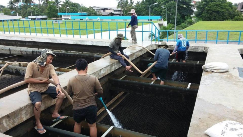 กปภ.สาขาเชียงใหม่ (พ) ปฏิบัติการ WSP กำจัดตะกอนถังตกตะกอนสถานีผลิตน้ำป่าตัน
