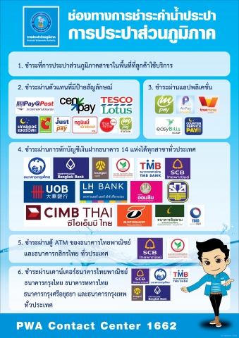 จ่ายค่าน้ำประปา กปภ. ผ่านแอปฯ เคาน์เตอร์เซอร์วิสเพย์