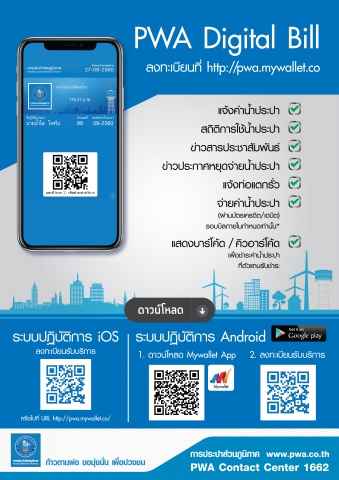 บิลดิจิทัลมาแรง! กปภ. เผยลูกค้าลงทะเบียนเพิ่มขึ้นต่อเนื่อง