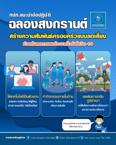 กปภ.แนะฉลองสงกรานต์ สร้างสัมพันธ์ครอบครัวแบบ Online ลดเสี่ยง COVID-19