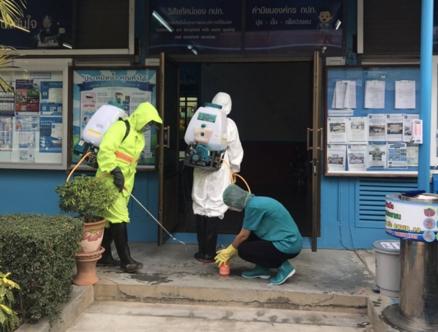 กปภ.สาขาท่ามะกา ได้มีมาตรการการป้องกันเชื้อไวรัสCOVID-19 ได้รับความร่วมมือจากเทศบาลตำบลวังศาลาและเทศบาลตำบลท่ามะกา ดำเนินการฉีดพ่นฆ่าเชื้อโรค