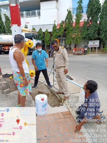กปภ.สาขาภูเก็ต ลงพื้นที่ลงพื้นที่บริเวณโรงน้ำดื่มกรีน ซอยน้ำดื่มกรีน ต.กะรน อ.เมืองภูเก็ต จ.ภูเก็ต