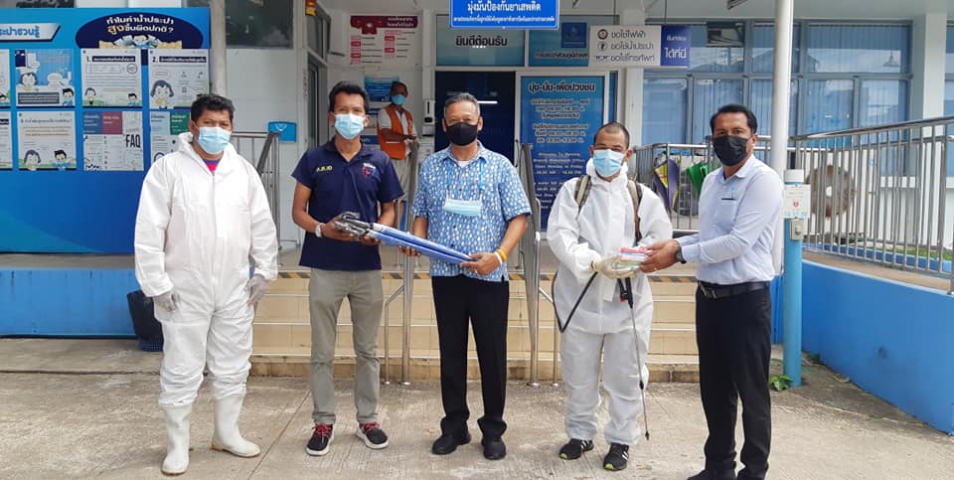 กปภ.สาขาระนอง เน้นย้ำมาตรการ ประสานความร่วมมือฉีดพ่นฆ่าเชื้อโควิด 19