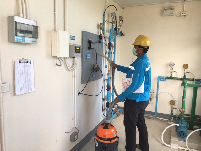 กปภ.สาขากาญจนดิษฐ์ ดำเนินการบำรุงรักษาเชิงป้องกัน Preventive Maintenance (PM) ตามแผน ประจำเดือนมีนาคม 2565 ตรวจเช็ค/ซ่อมบำรุง และบันทึกระบบฐานข้อมูลเครื่องจักร/อุปกรณ์ระบบผลิต
