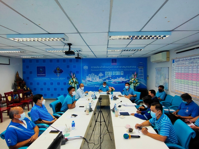 กปภ.สาขาสมุทรสาคร จัดการประชุมติดตามผลการดำเนินงานโครงการจัดการน้ำสะอาดและการบำรุงรักษาเชิงป้องกัน (WSP&PM) ครั้งที่ 1/2565
