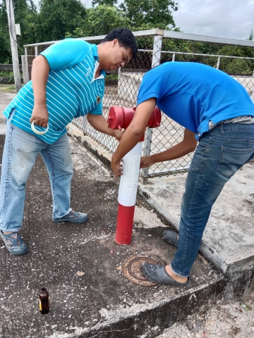 การประปาส่วนภูมิภาคสาขาตะกั่วป่า ทาสีหัวดับเพลิง พร้อมพ่น เบอร์โทรแจ้งเหตุท่อแตกท่อรั่ว