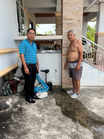 การประปาส่วนภูมิภาคสาขาชุมพร ลงพื้นที่แก้ไขปัญหาน้ำไม่ไหล พื้นที่ตำบลบางหมาก อำเภอเมือง จังหวัดชุมพร