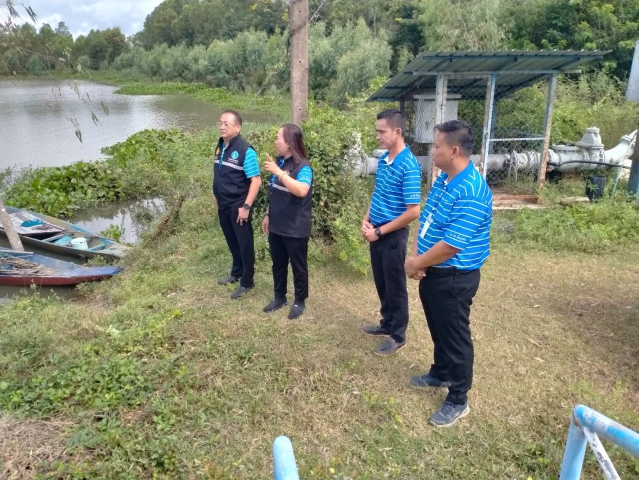 ผอ.กปภ.ข.6 ลงพื้นที่ติดตามสถานการณ์น้ำ กปภ.สาขาสุวรรณภูมิ