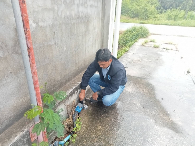 การประปาส่วนภูมิภาคสาขากระบี่ ดำเนินการตามแผนงานบริการและควบคุมน้ำสูญเสีย ตรวจสอบแรงดันน้ำ