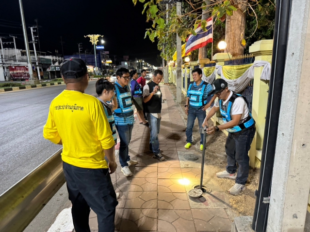 กปภ.สาขากาญจนบุรี ลงพื้นที่ ทำ Step Test ค้นหาท่อแตกรั่ว ลดปัญหาการเกิดน้ำสูญเสีย