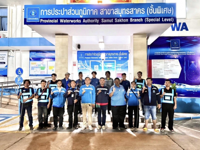กปภ.สาขาสมุทรสาคร (พ) ลงพื้นที่สำรวจหาท่อแตก-ท่อรั่วในระบบจำหน่ายน้ำ (Step Test) บริเวณ DMA-18-คลองนา 2