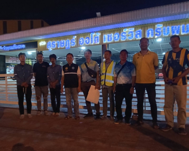 กปภ.สาขากาญจนดิษฐ์ ลงพื้นที่สำรวจเพื่อค้นหาท่อแตก-รั่ว โดยวิธี Step test ในพื้นที่ DMA-01-02 บริเวณสี่แยกท่าทองใหม่ ต.ท่าทองใหม่ อ.กาญจนดิษฐ์ จ.สุราษฎร์ธานี