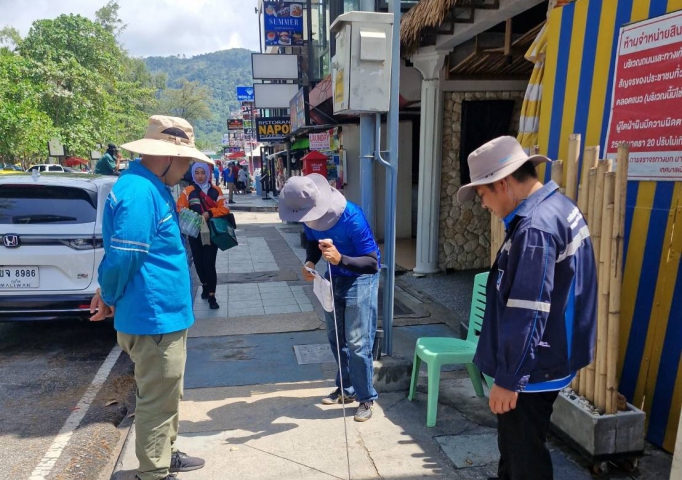 กปภ.สาขาภูเก็ต ลงพื้นที่สำรวจหาท่อแตกท่อรั่วเชิงรุก (ALC) บริเวณถนนนาใน ต.ป่าตอง อ.กะทู้ และ ถนนหน้าหาดกะรน ต.กะรน อ.เมือง จ.ภูเก็ต