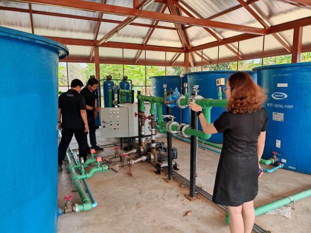 การประปาส่วนภูมิภาคสาขานครไทย ตรวจสอบระบบจ่ายน้ำ เครื่องกรองน้ำศาลแขวงนครไทย