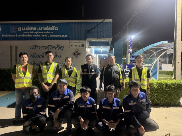 กปภ.สาขาท่ามะกาลงพื้นที่ ทำ Step Test ค้นหาท่อแตกรั่ว