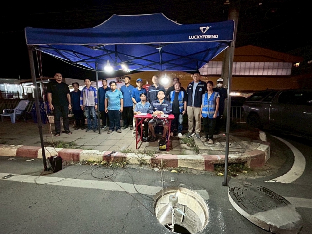 กปภ.สาขาอ้อมน้อย ร่วมกับบริษัท ทีทีดับบลิวฯ ร่วมทดสอบการรั่วไหลของระบบจ่ายน้ำประปาให้แก่ผู้บริโภค (LDN) ครั้งที่ 1/2569