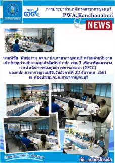 ไฟล์แนบ ประชุมร่วมกับงานลูกค้าสัมพันธ์ กปภ.เขต3 เพื่อหารือแนวทางการดำเนินการของศูนย์ราชการสะดวก(GECC)