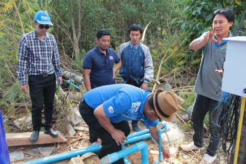ไฟล์แนบ กปภ.สาขาจันทบุรี ลงพื้นที่ ตำบลบางกะจะ ทดสอบระบบปั้มน้ำเสริมแรงดันพร้อมถังพักน้ำ ให้กับพื้นที่ หมู่ที่ 9 และ หมู่ที่ 10 ตำบลบางกะจะ อำเภอเมือง จังหวัดจันทบุรี