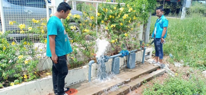 ไฟล์แนบ การประปาส่วนภูมิภาคสาขาบางสะพาน ดำเนินการตรวจสอบและถอดล้าง T-Stainer ของโรงพยาบาลทับสะแก 