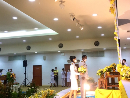 ไฟล์แนบ กปภ.สาขาพังงา เข้าร่วมพิธีวางพานพุ่มดอกไม้สด เนื่องใน วันพระบิดาแห่งฝนหลวง 