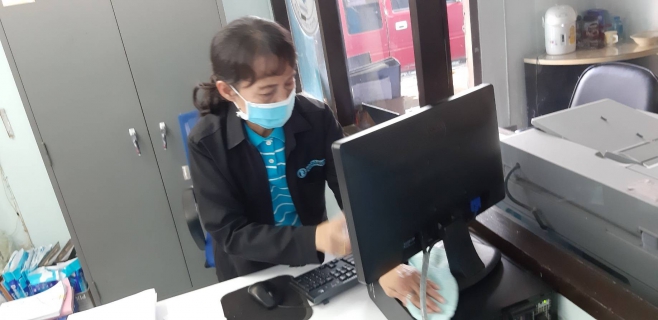 ไฟล์แนบ กปภ.สาขาสามพราน  เฝ้าระวังทำความสะอาดในสำนักงานและบริเวณโดยรอบสำนักงาน ป้องกันการแพร่ระบาดของเชื้อไวรัส COVID-19