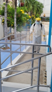 ไฟล์แนบ การประปาส่วนภูมิภาคสาขากำแพงเพชร ฉีดพ่นน้ำยาฆ่าเชื้อ COVID -19