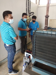 ไฟล์แนบ การประปาส่วนภูมิภาคสาขาขนอม ร่วมให้การสนับสนุน กองระบบผลิตและควบคุมคุณภาพน้ำ การประปาส่วนภูมิภาคเขต 4 ในการสำรวจระบบไฟฟ้า  และเครื่องสูบน้ำของ กปภ.สาขาขนอม