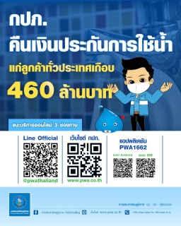 ไฟล์แนบ กปภ. คืนเงินประกันการใช้น้ำ แก่ลูกค้าทั่วประเทศเกือบ 460 ล้านบาท