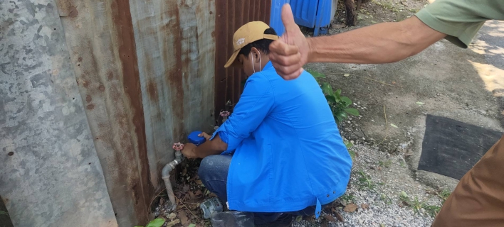 ไฟล์แนบ Mr.ประปากำแพงเพชร ลงพื้นที่ตรวจสอบมาตรวัดน้ำไม่หมุน " เร็วทันใจลูกค้าประทับใจ" 