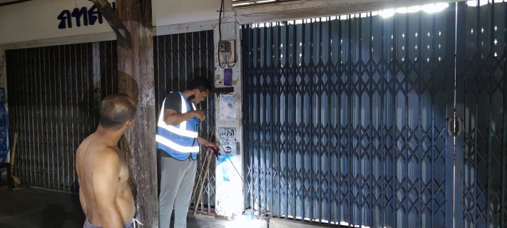 ไฟล์แนบ การประปาส่วนภูมิภาคสาขาหลังสวน ลงพื้นที่ทำ Step Test พร้อมเดินสำรวจหาท่อแตกรั่ว 