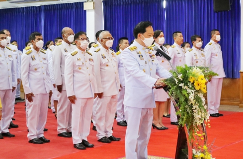 ไฟล์แนบ กปภ.สาขาปทุมธานี เข้าร่วมพิธีวางพานพุ่มดอกไม้สดถวายราชสักการะ  เนื่องในวันพระบิดาแห่งฝนหลวง ประจำปี 2566