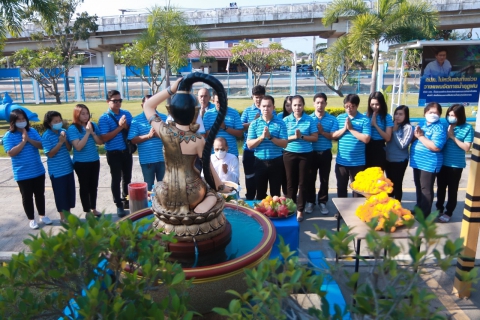 ไฟล์แนบ การประปาส่วนภูมิภาคสาขาประจวบคีรีขันธ์ จัดพิธีอัญเชิญพระแม่ธรณีวิสุทธิสรรพสักขีบารมีธำรงชล เพื่อเป็นที่สักการะ และศูนย์รวมใจให้กับพนักงาน และผู้มาติดต่อ 