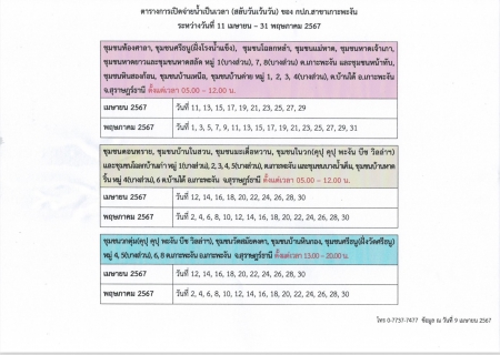 ไฟล์แนบ การจ่ายน้ำและหยุดจ่ายน้ำประปาในพื้นที่อำเภอเกาะพะงัน ฉบับที่ 2/2567