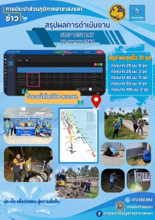 ไฟล์แนบ กปภ.สาขาสงขลา ดำเนินการค้นหาท่อประปาแตกรั่ว หลังการทำ Step Test ในกิจกรรม Step Test Day ในพื้นที่ DMA สงขลา-นาทวี พบท่อประปาแตกรั่ว 31 จุด