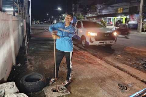 ไฟล์แนบ กปภ.สาขาระนอง ลงพื้นที่ค้นหาท่อรั่วตามโครงการ Step Test Day SEASON 2 ปี 2568