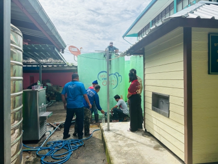 ไฟล์แนบ กปภ.สาขาบางสะพาน ลงพื้นที่ตรวจสอบคุณภาพน้ำและร่วมทำความสะอาดถังเก็บน้ำฝน  ณ โรงเรียนบ้านเขามัน ต.ชัยเกษม อ.บางสะพาน จ.ประจวบคีรีขันธ์