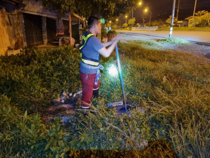 ไฟล์แนบ กปภ.สาขาปากพนัง ลงพื้นที่เดินสำรวจหาท่อแตก/ท่อรั่ว จากการทำ step test  ตามแผนลดน้ำสูญเสีย บริเวณพื้นที่ DMA-04 บริเวณบ้านเกาะนางโดย ตำบลคลองน้อย ตำบลคลองกระบือ ตำบลปากพนังฝั่งตะวันตก อำเภอปากพนัง จังหวัดนครศรีธรรมราช           