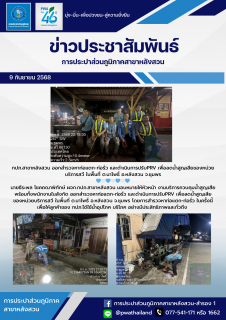 ไฟล์แนบ กปภ.สาขาหลังสวน ออกสำรวจหาท่อแตก-ท่อรั่ว และดำเนินการปรับPRV เพื่อลดน้ำสูญเสียของหน่วยบริการสวี ในพื้นที่ ต.นาโพธิ์ อ.หลังสวน จ.ชุมพร