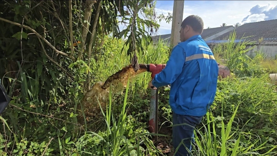 ไฟล์แนบ การประปาส่วนภูมิภาคสาขาบางสะพาน ลงพื้นที่ดำเนินการโบล์วระบายตะกอนในเส้นท่อ ในบริเวณพื้นที่ตำบลพงศ์ประศาสน์  จังหวัดประจวบคีรีขันธ์