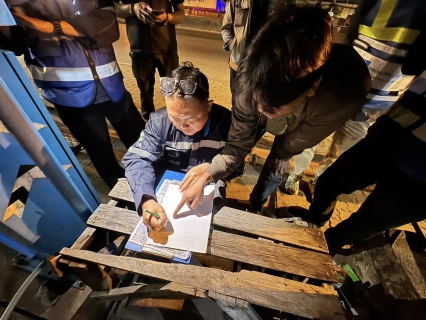 ไฟล์แนบ กปภ.สาขาสมุทรสาคร (พ) ลงพื้นที่ดำเนินการ Step Test ค้นหาท่อแตกท่อรั่ว บริเวณ DMA-32 เคหะท่าจีน