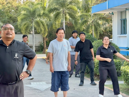 ไฟล์แนบ นายปกรณ์ บัวทอง ผู้จัดการการประปาส่วนภูมิภาคสาขาปากท่อ พร้อมด้วย หัวหน้างานและพนักงานในสังกัด ขานรับนโยบาย กปภ. สถานประกอบการ ปลอดโรค ปลอดภัย กายใจเป็นสุข "การออกกำลังกายทุกวันพุธ" (Sports Day)