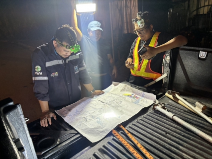 ไฟล์แนบ กปภ.สาขาขนอม ลงพื้นที่ปฏิบัติงานลดน้ำสูญเสีย โดยวิธีเดินสำรวจหาท่อแตก/ท่อรั่ว ตามแผนปฏิบัติการลดน้ำสูญเสีย 