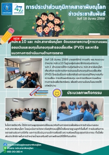 ไฟล์แนบ กปภ.ข.10 และ กปภ.สาขาพิษณุโลก จัดบรรยายความรู้การวางแผนออมเงินและลงทุนในกอง ทุนสำรองเลี้ยงชีพ (PVD) และหารือแนวทางการดำเนินงานด้านการตลาด