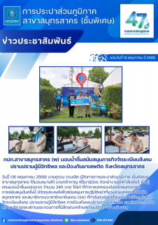 ไฟล์แนบ กปภ.สาขาสมุทรสาคร (พ) มอบน้ำดื่มสนับสนุนภารกิจจัดระเบียบสังคม ปราบปรามผู้มีอิทธิพล และป้องกันยาเสพติด จังหวัดสมุทรสาคร