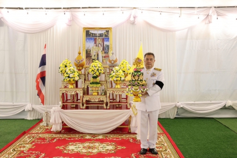 ไฟล์แนบ กปภ.สาขาปทุมธานี(พ) เข้าร่วมพิธีเชิญพุ่มดอกบัวประดิษฐ์ ในวันวิสาขบูชา ประจำปี 2569