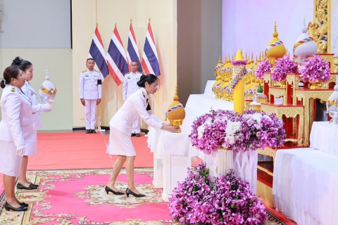 ไฟล์แนบ กปภ.สาขามหาสารคาม เข้าร่วมพิธีถวายเครื่องราชสักการะและวางพานพุ่ม และพิธีจุดเทียนชัยถวายพระพรชัยมงคล เนื่องในโอกาสพระราชพิธีมหามงคลเฉลิมพระชนมพรรษา 4 รอบ สมเด็จพระนางเจ้าฯ พระบรมราชินี 3 มิถุนายน 2569